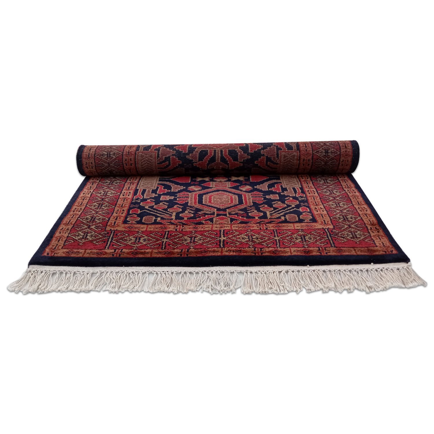 3×5 Feet Hand Knotted Kenkda Wool Carpet Black - Image 4