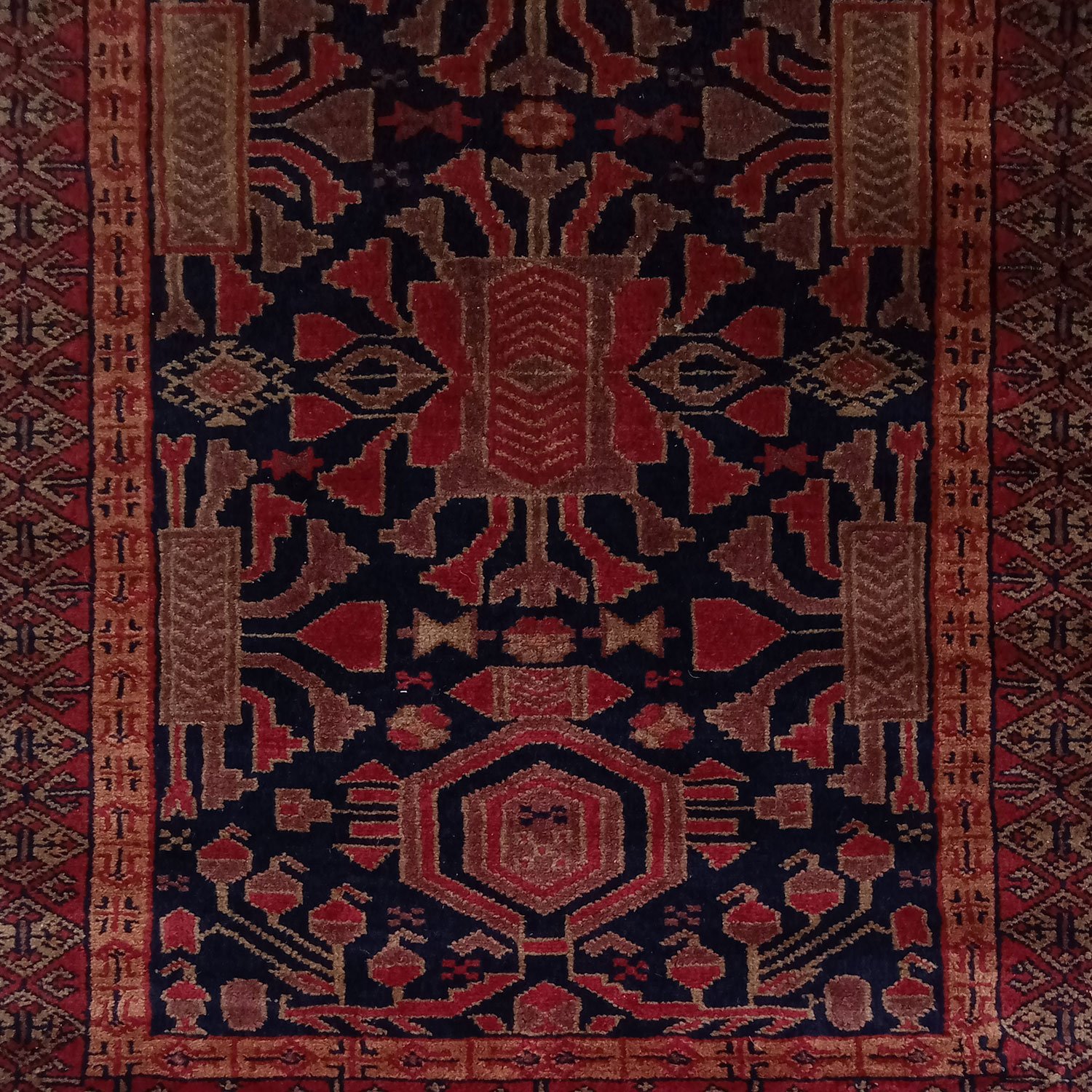 3×5 Feet Hand Knotted Kenkda Wool Carpet Black - Image 3