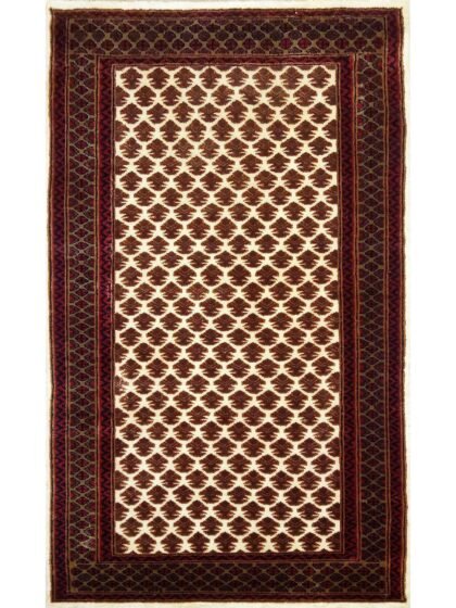 3×5 feet Hand Knotted Wool Carpet Lichi White