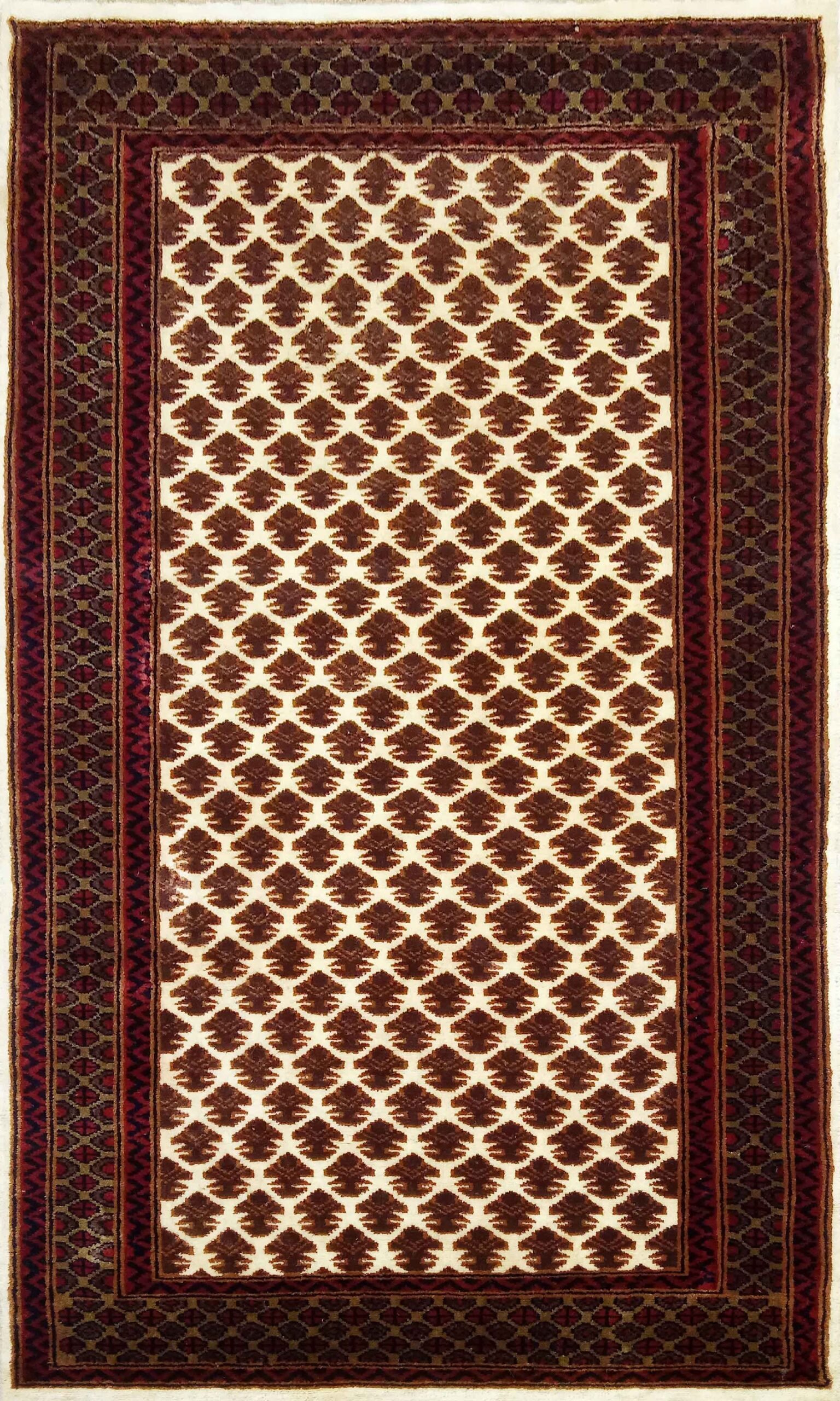 3×5 feet Hand Knotted Wool Carpet Lichi White - Image 2