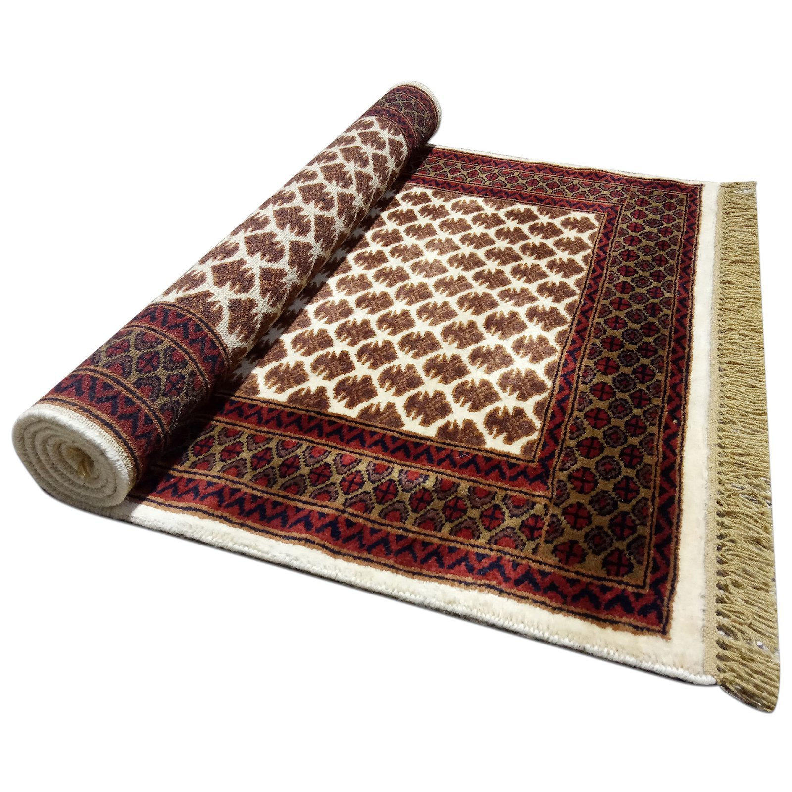 3×5 feet Hand Knotted Wool Carpet Lichi White - Image 7