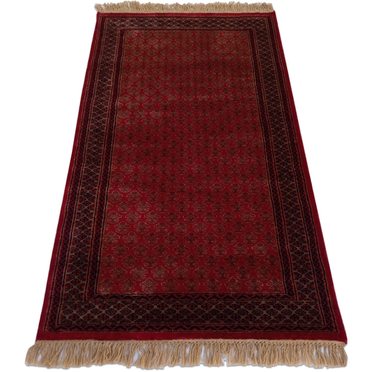 3×5 Feet Hand Knotted Lichi Wool Carpet Red