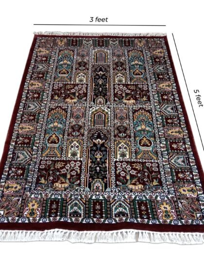 3×5 feet Hand Knotted Bamboo Silk Bamboo Silk Carpet Hamadan