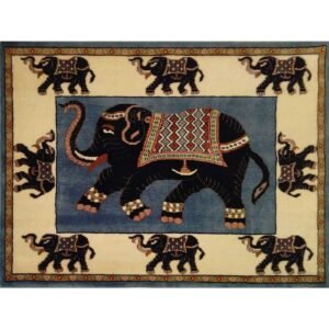 4x3 feetElephant Carpet Wool Hand Knotted