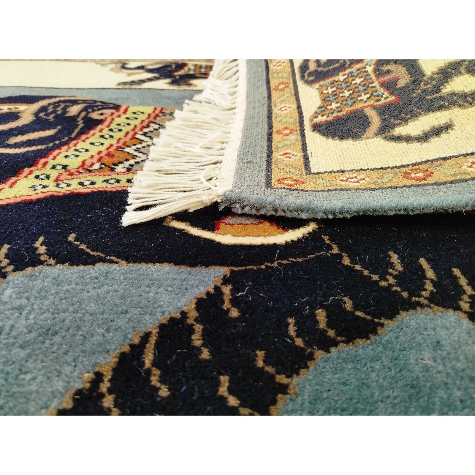 4x3 feetElephant Carpet Wool Hand Knotted - Image 4