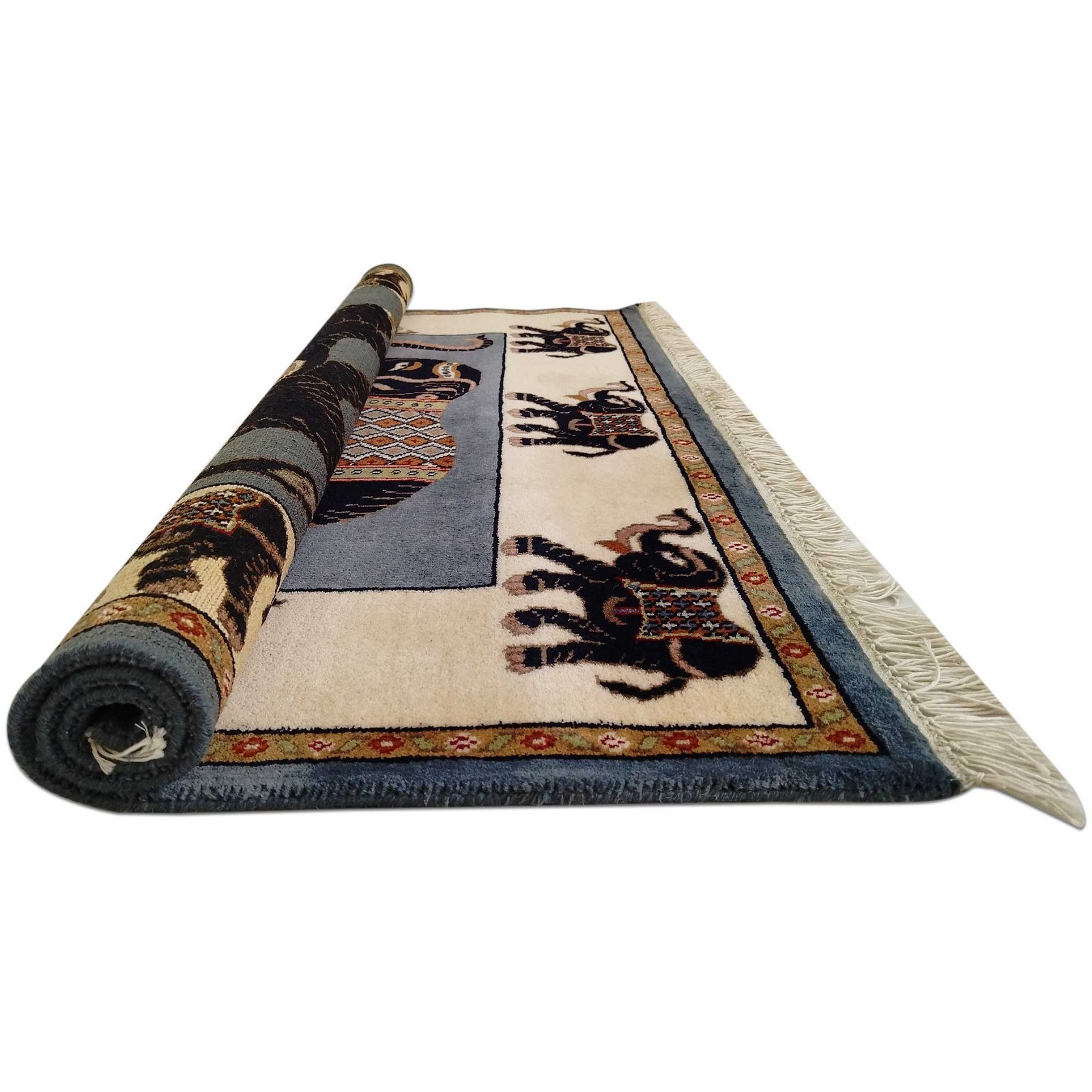 4x3 feetElephant Carpet Wool Hand Knotted - Image 6