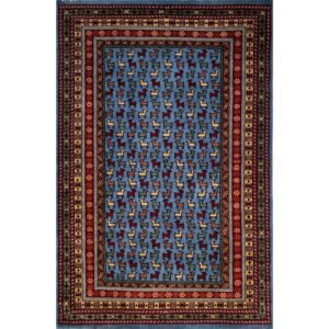 4x6 Handmade Hand Knotted Wool Carpet Bakri Bluish Gray