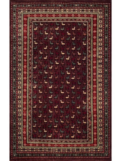 4x6 Handmade Hand Knotted Wool Carpet Bakri Brown