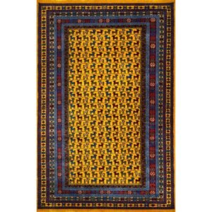 4x6 Handmade Hand Knotted Wool Carpet Bakri Yellow