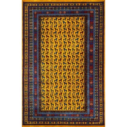 4x6 Handmade Hand Knotted Wool Carpet Bakri Yellow
