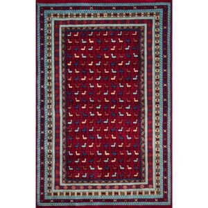 4x6 Handmade Hand Knotted Wool Carpet Bakri red