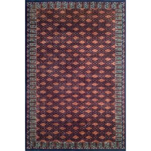 4x6 feet Black Hand Knotted Wool Carpet (Burfi)