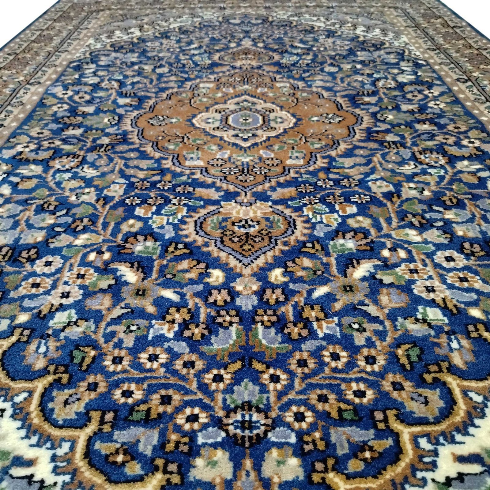 4x6 ft Royal Blue Persian Handmade Wool Carpet - Image 3