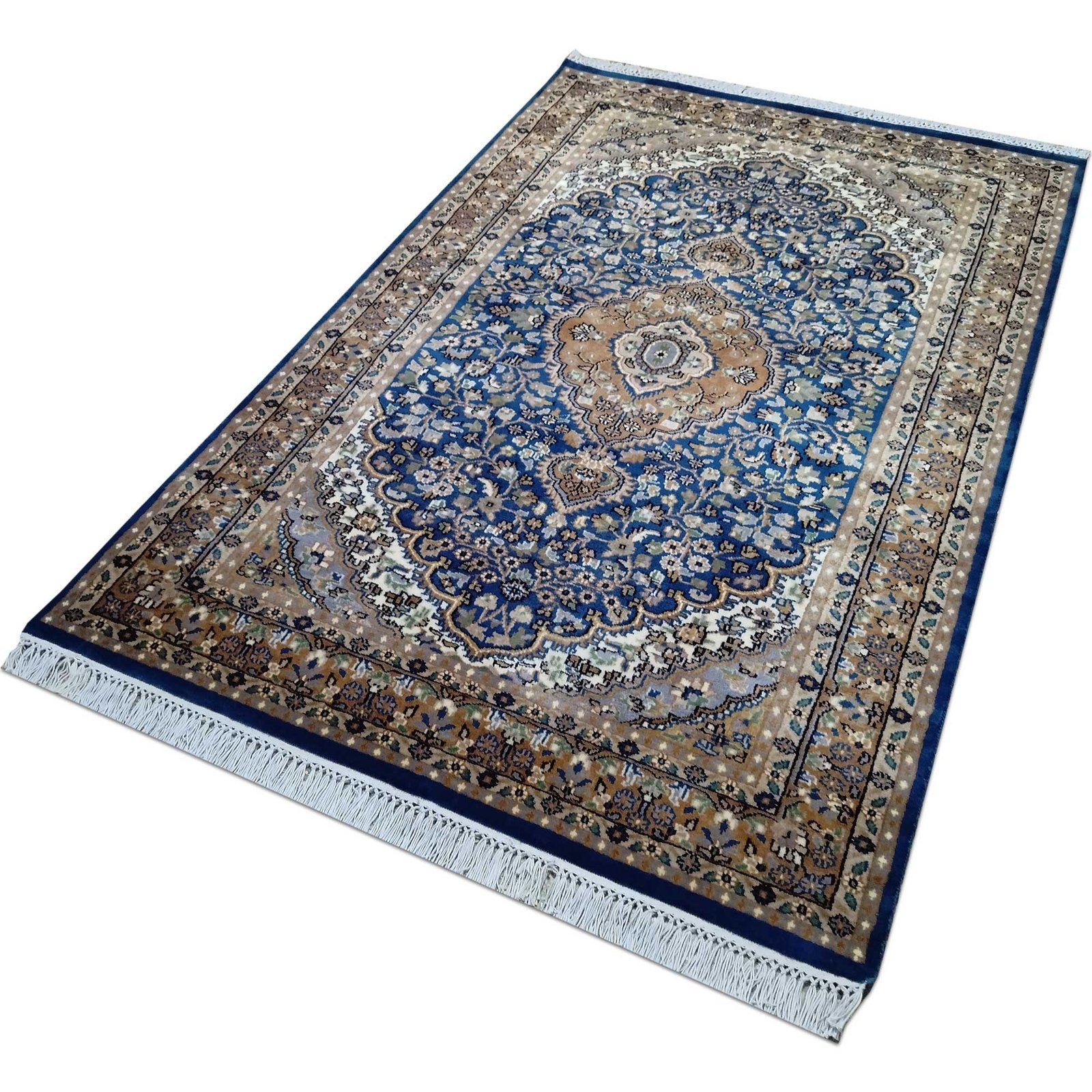4x6 ft Royal Blue Persian Handmade Wool Carpet - Image 2