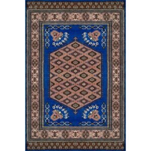 4×6 Feet Royal Blue Hand Knotted Prince Bukhara Wool Carpet