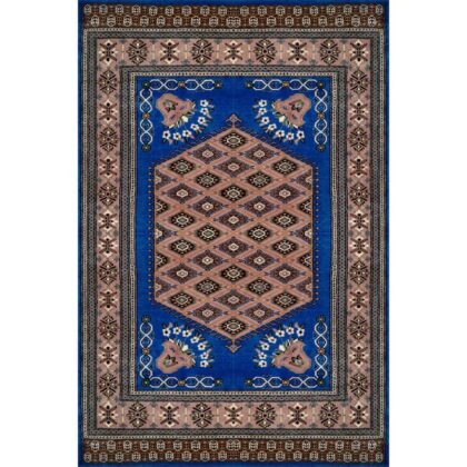 4×6 Feet Royal Blue Hand Knotted Prince Bukhara Wool Carpet