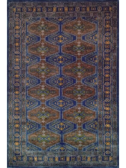 4×6 ft Bukhara Blue Hand knotted Wool Carpet