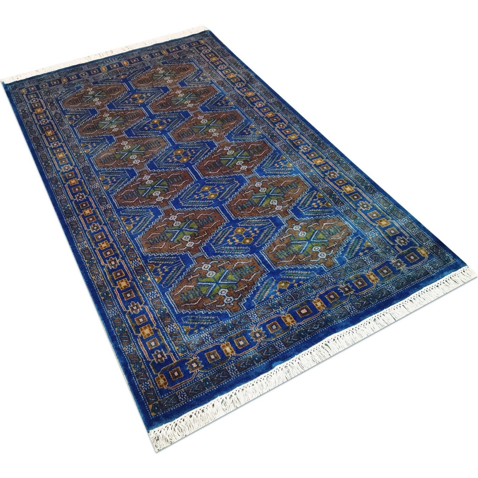 4×6 ft Bukhara Blue Hand knotted Wool Carpet - Image 2