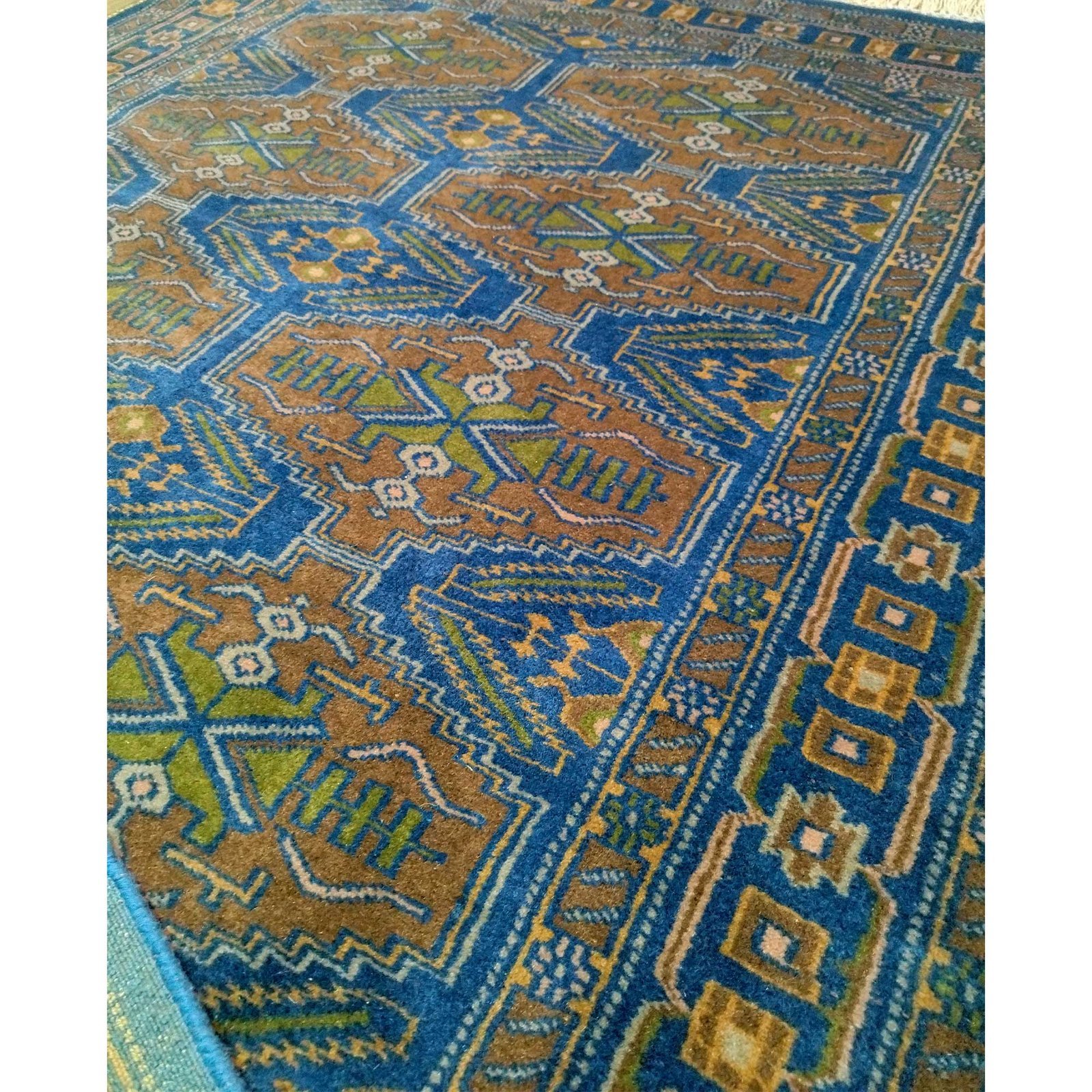 4×6 ft Bukhara Blue Hand knotted Wool Carpet - Image 3