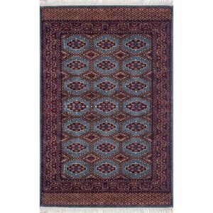 4x6 ft Hand Knotted Woolen Carpet Bluish Gray Bukhara