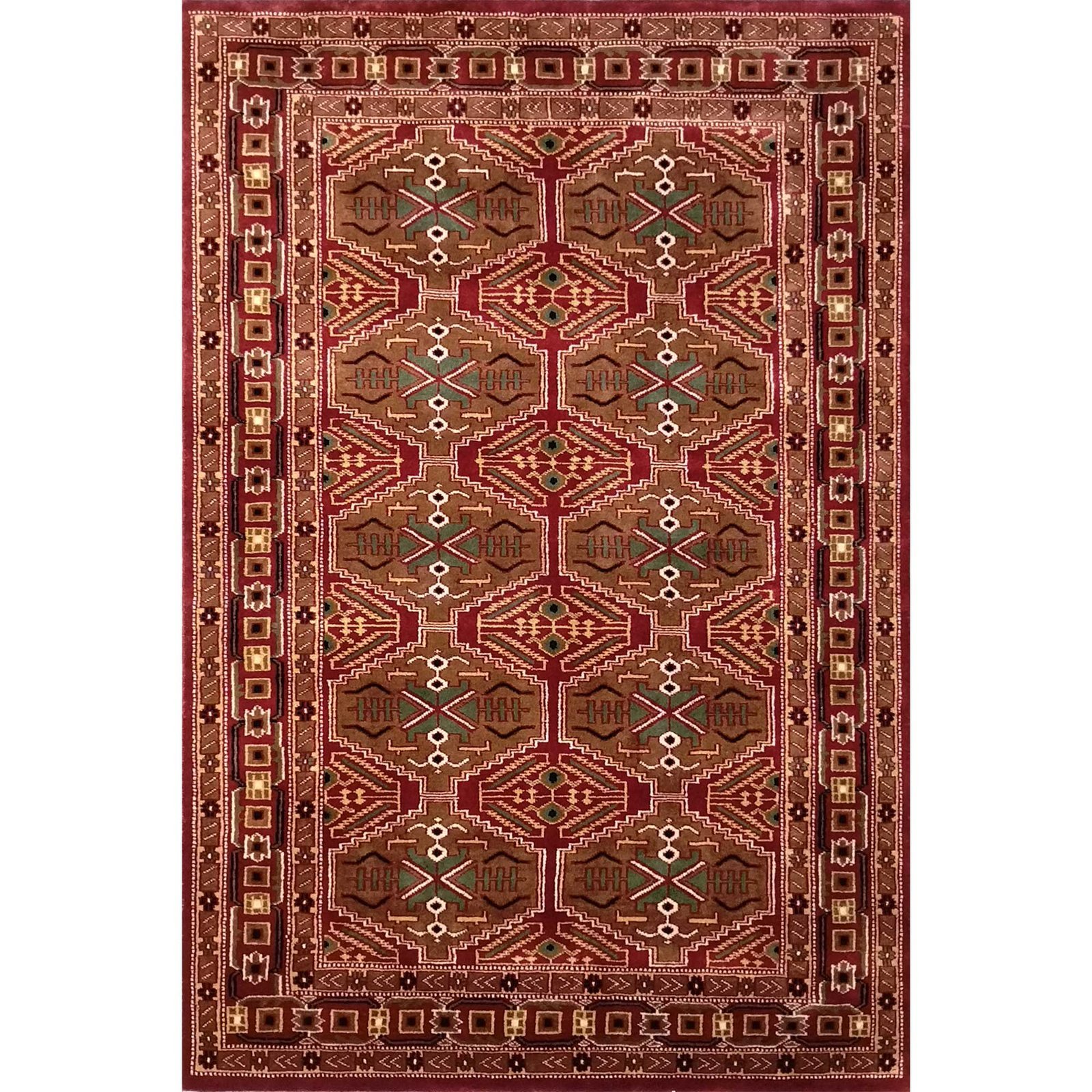 4x6 Feet Red Handmade Wool Carpet Tribal