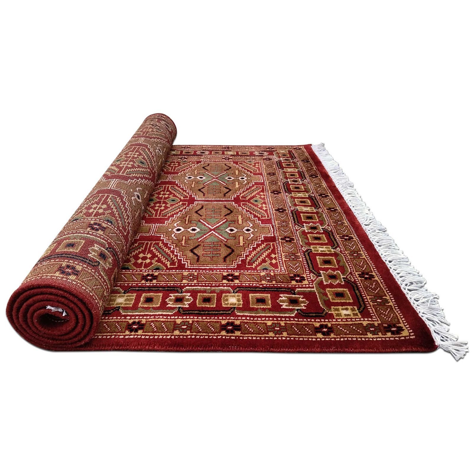 4x6 Feet Red Handmade Wool Carpet Tribal - Image 7
