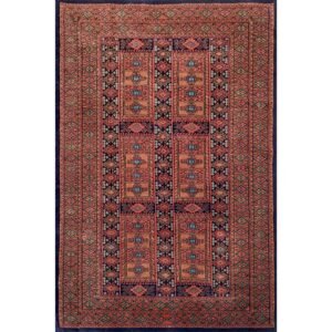 4x6 ft Black Hand Knotted Wool Carpet