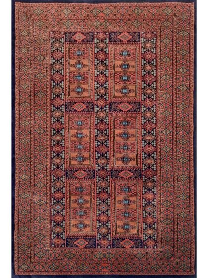 4x6 ft Black Hand Knotted Wool Carpet