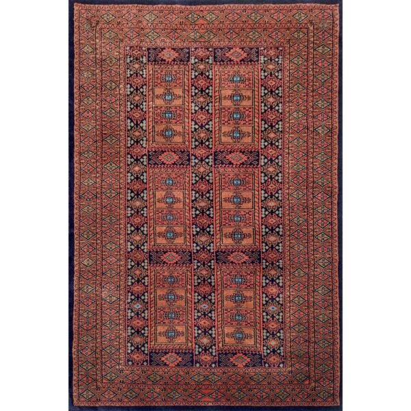 4x6 ft Black Hand Knotted Wool Carpet