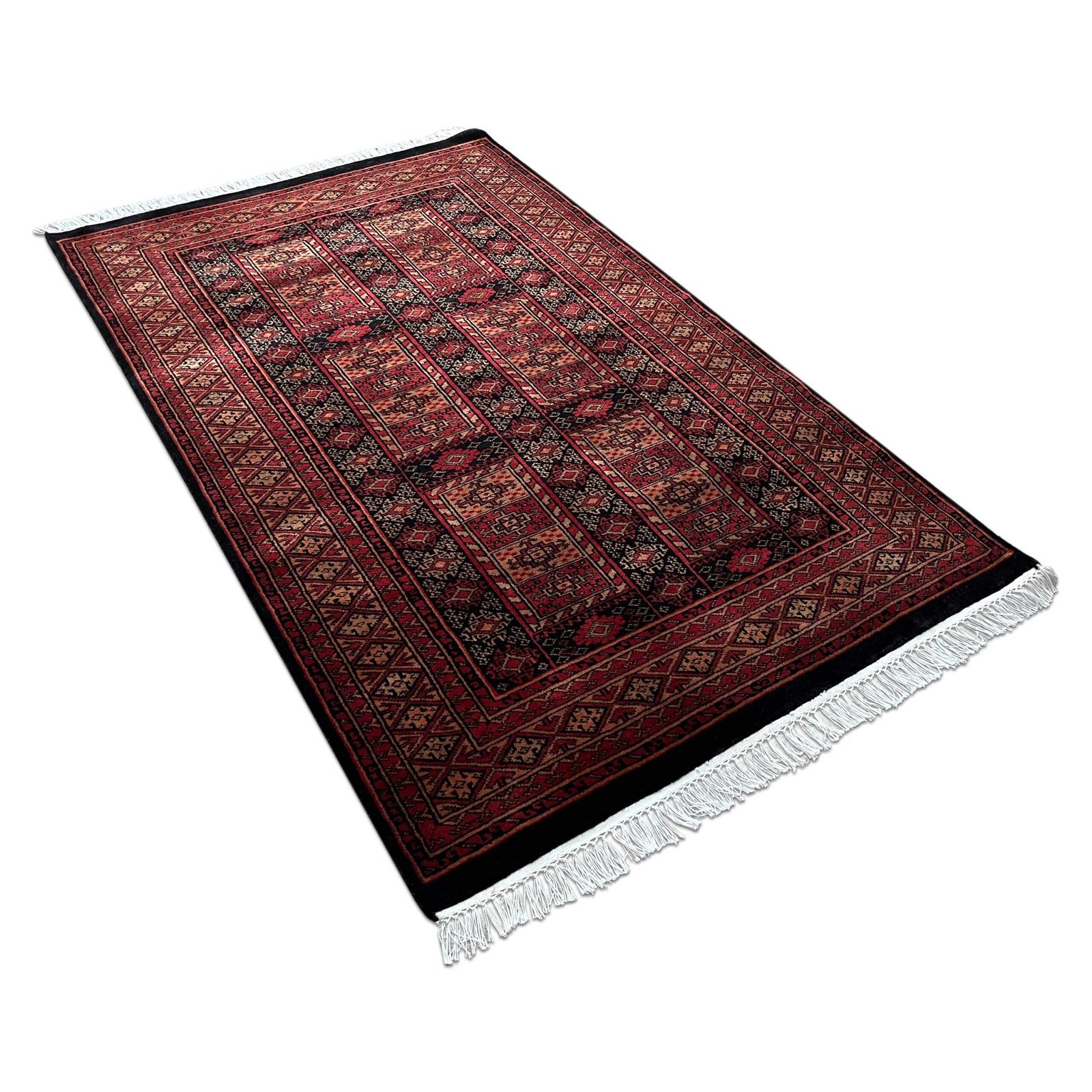 4x6 ft Hand Knotted Woolen Carpet Black Dubba - Image 5