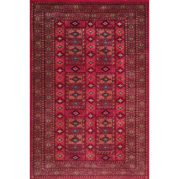 4x6 Feet Hand Knotted Red Wool Carpet