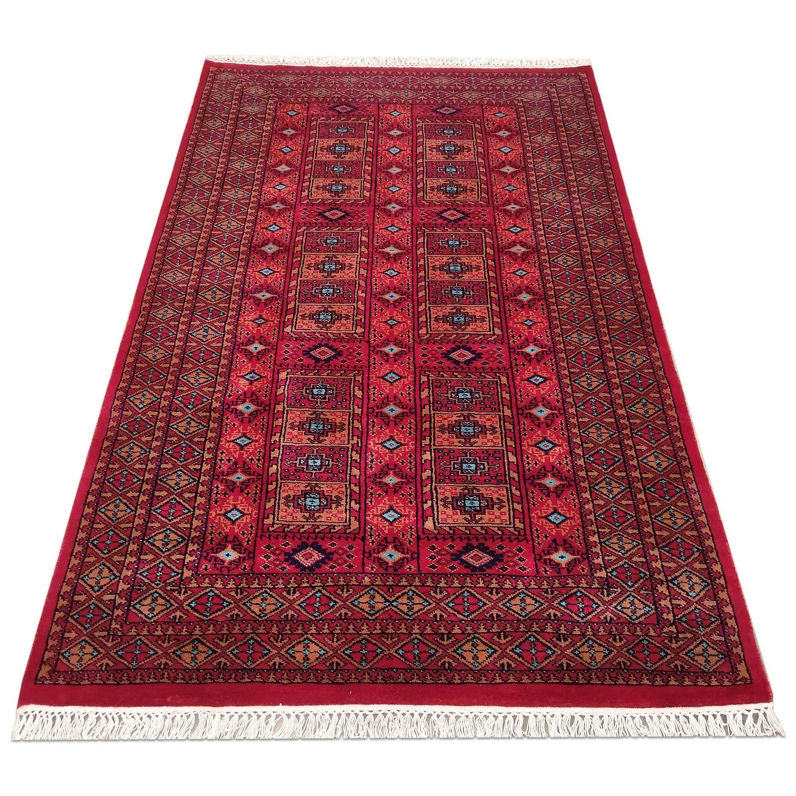 4x6 Feet Hand Knotted Red Wool Carpet - Image 2