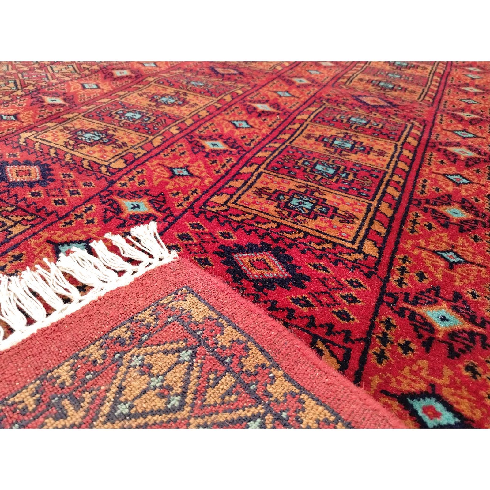 4x6 Feet Hand Knotted Red Wool Carpet - Image 3