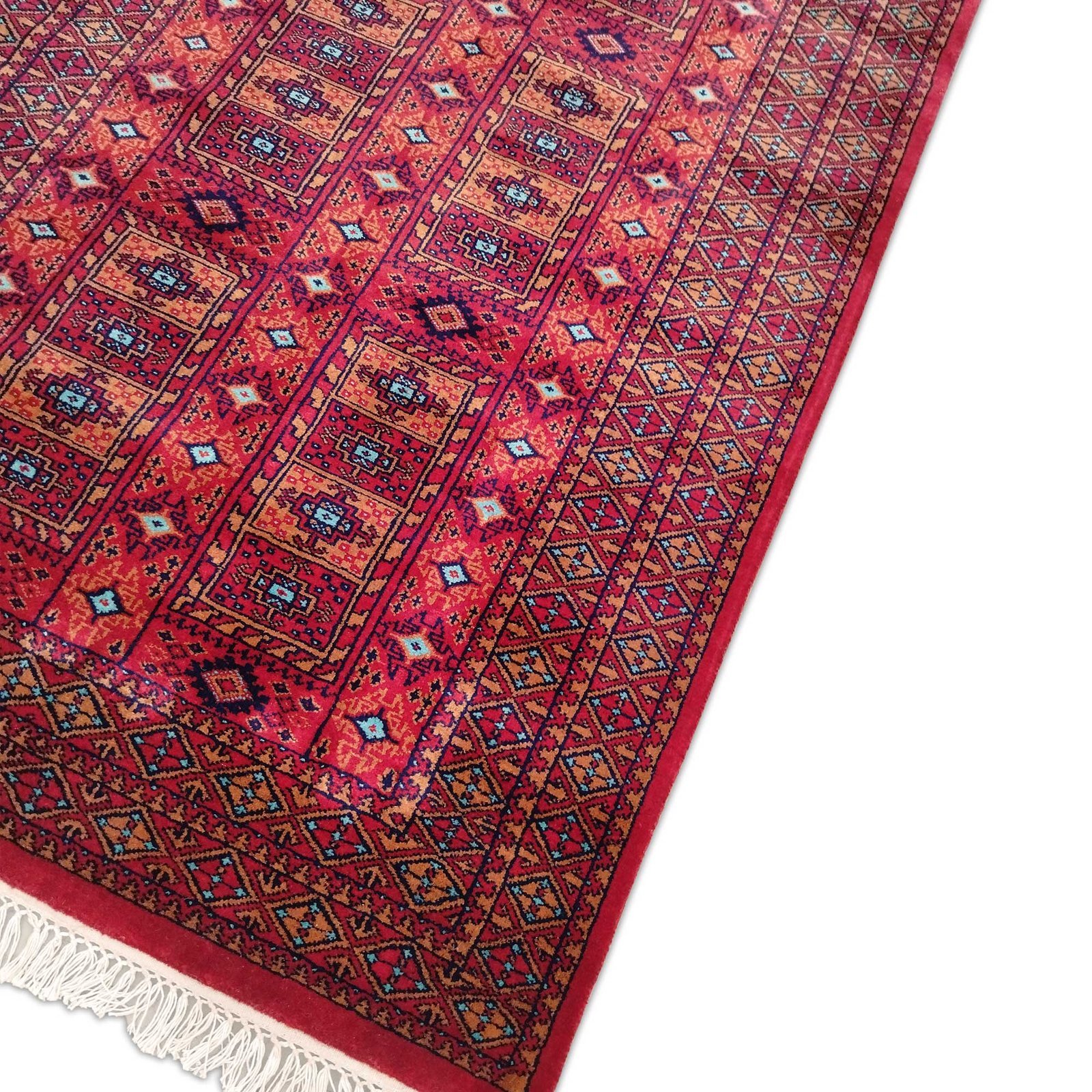 4x6 Feet Hand Knotted Red Wool Carpet - Image 5