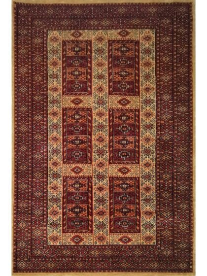 4x6 feet Hand Knotted Wool Carpet Camel Dubba