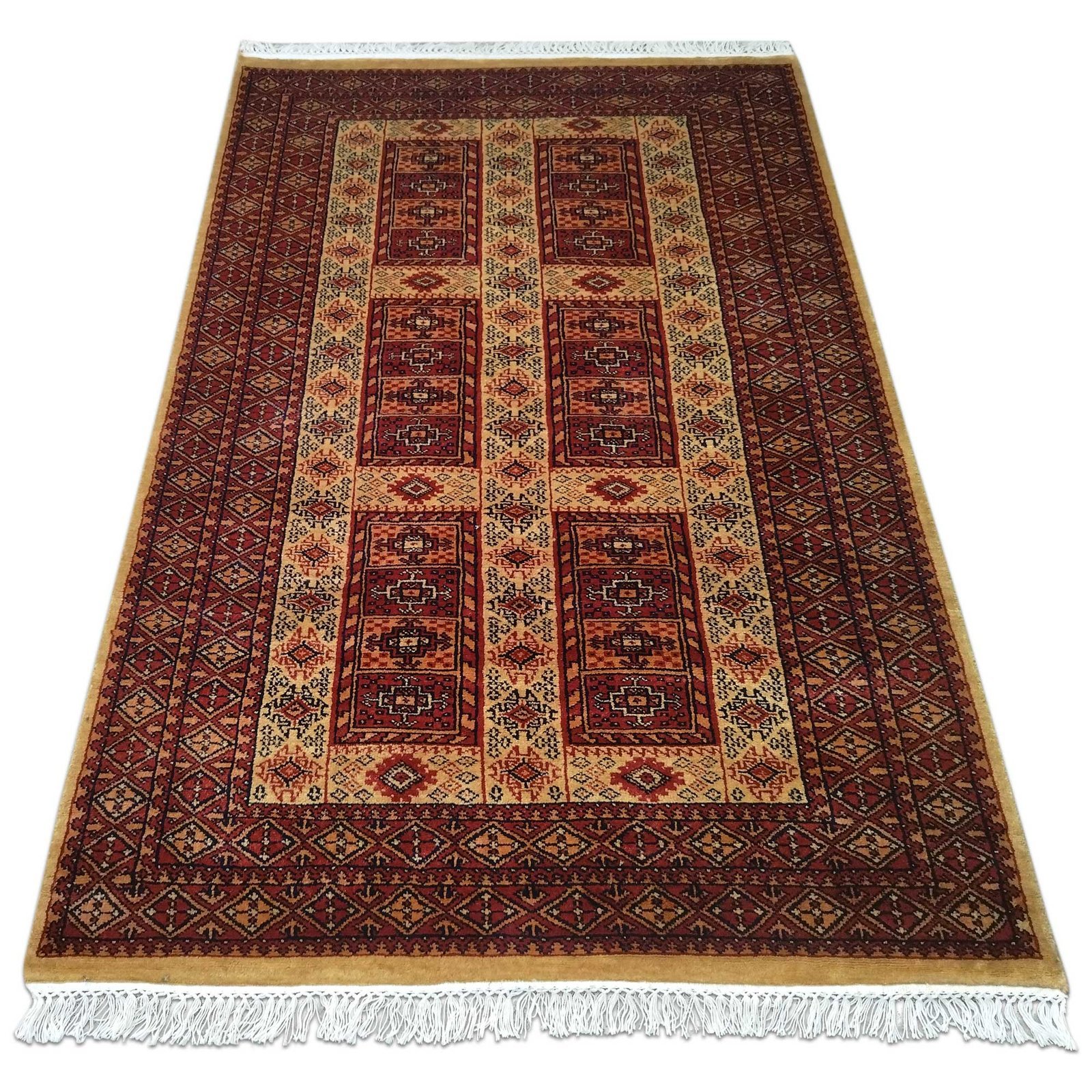 4x6 feet Hand Knotted Wool Carpet Camel Dubba - Image 2