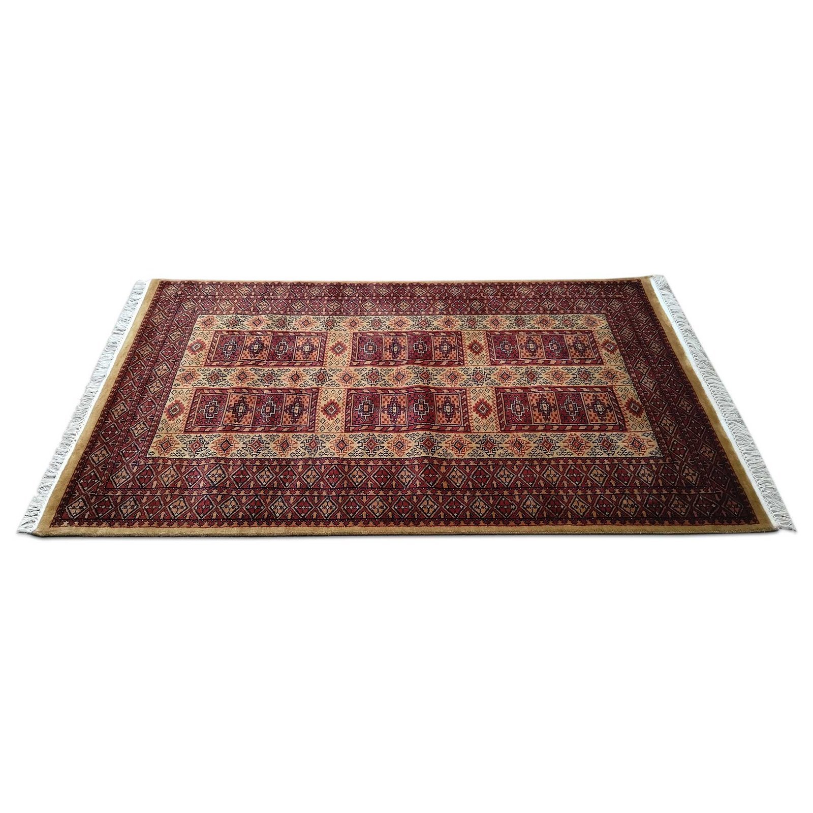 4x6 feet Hand Knotted Wool Carpet Camel Dubba - Image 4