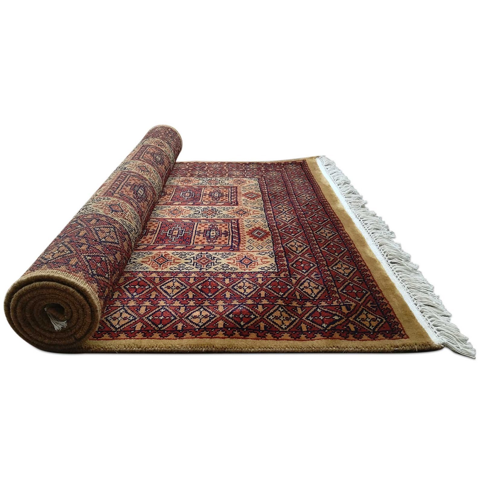 4x6 feet Hand Knotted Wool Carpet Camel Dubba - Image 6
