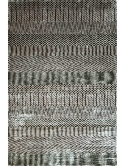 4x6 ft Hand Knotted Modern Carpet Beige Grass Design
