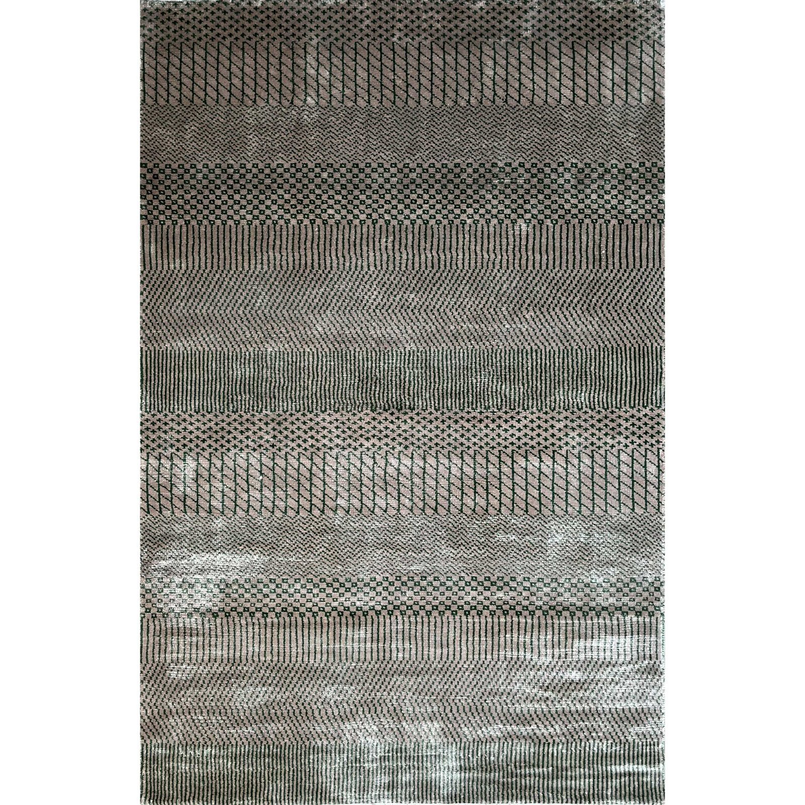 4x6 ft Hand Knotted Modern Carpet Beige Grass Design