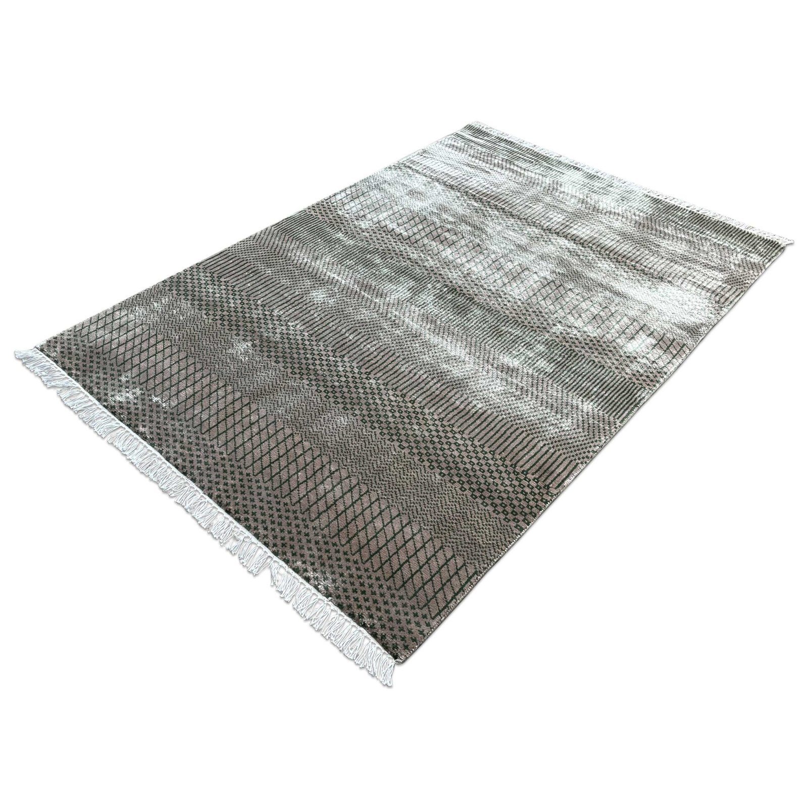 4x6 ft Hand Knotted Modern Carpet Beige Grass Design - Image 6