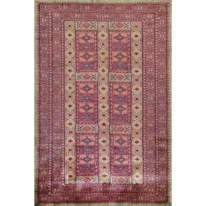 4×6 Feet Handmade Wool Carpet Green Dubba
