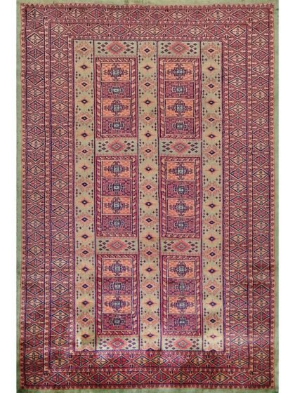 4×6 Feet Handmade Wool Carpet Green Dubba