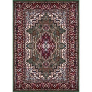 4×6 Feet Green Hand Knotted Persian Wool Carpet