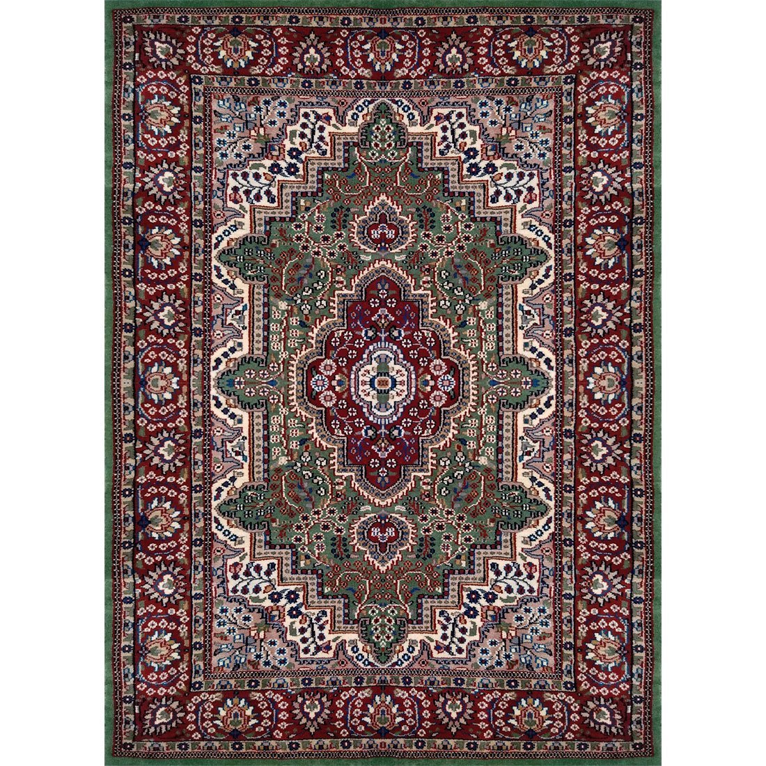 4×6 Feet Green Hand Knotted Persian Wool Carpet