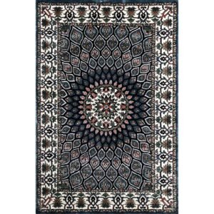 4x6 Feet Hand Knotted Bamboo Silk Blue Carpet Gumbad