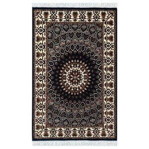 4x6 Feet Hand Knotted Wool Carpet Gumbad (Blue)