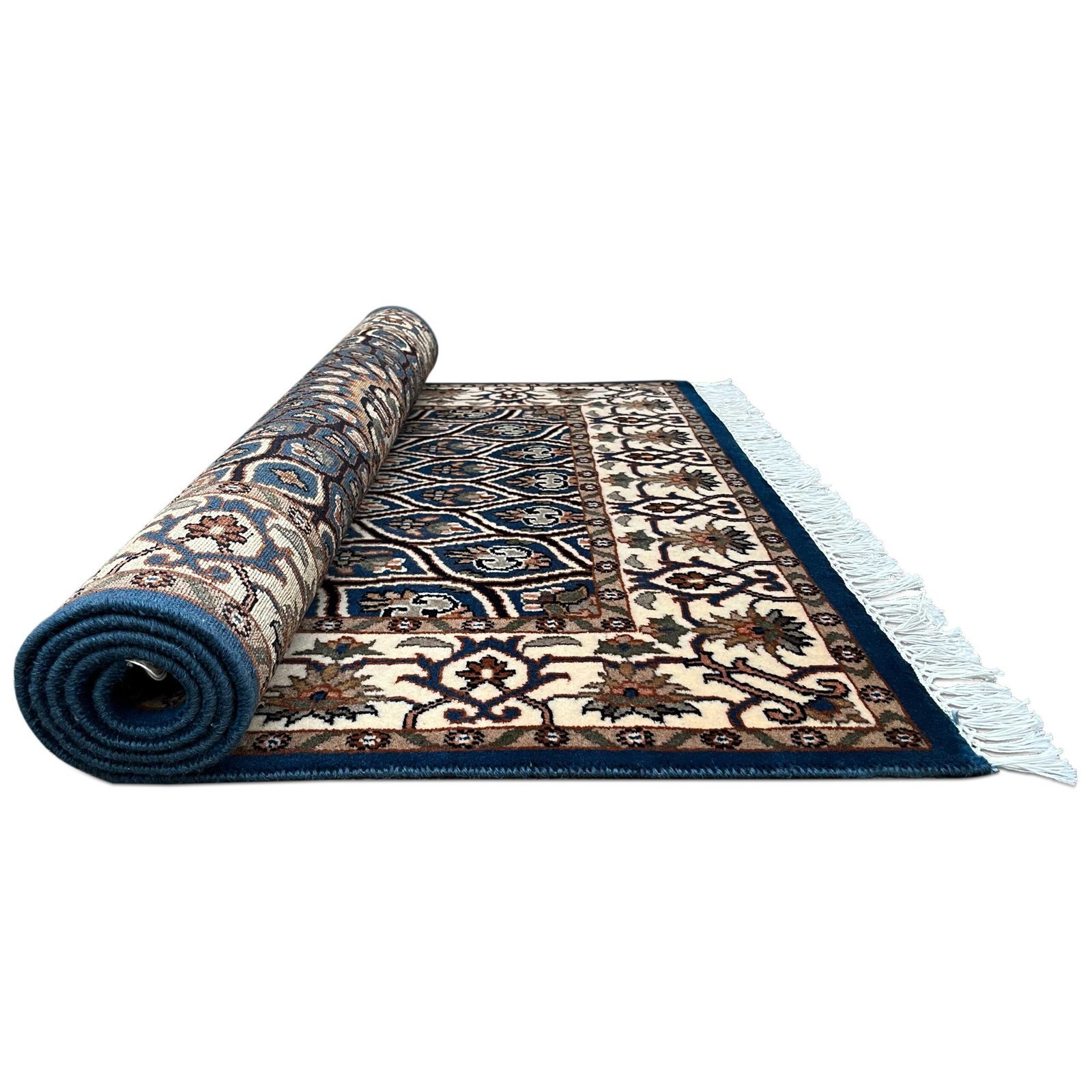 4x6 Feet Hand Knotted Wool Carpet Gumbad (Blue) - Image 5