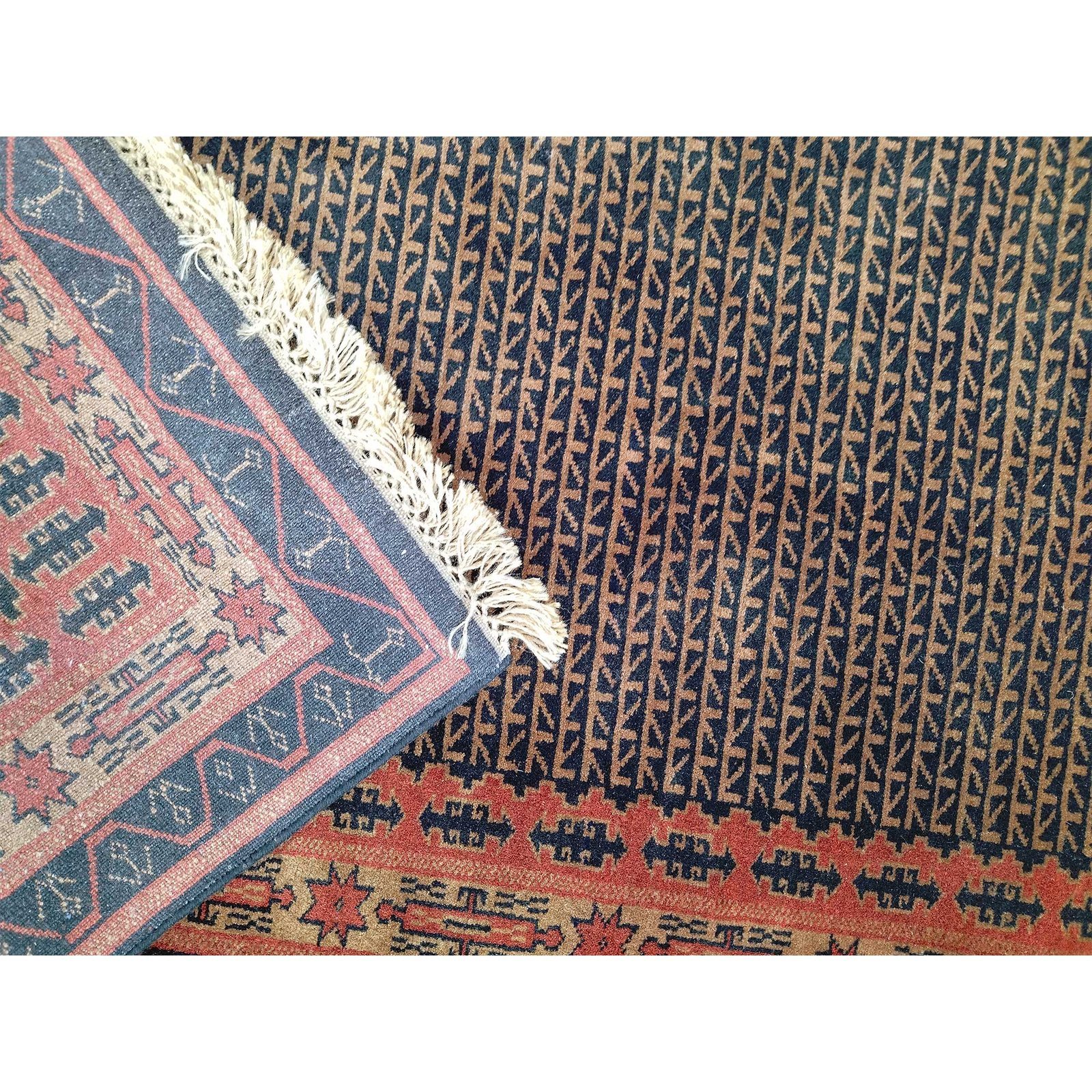 4x6 Ft Handmade Black & Brown Wool Carpet - Image 5