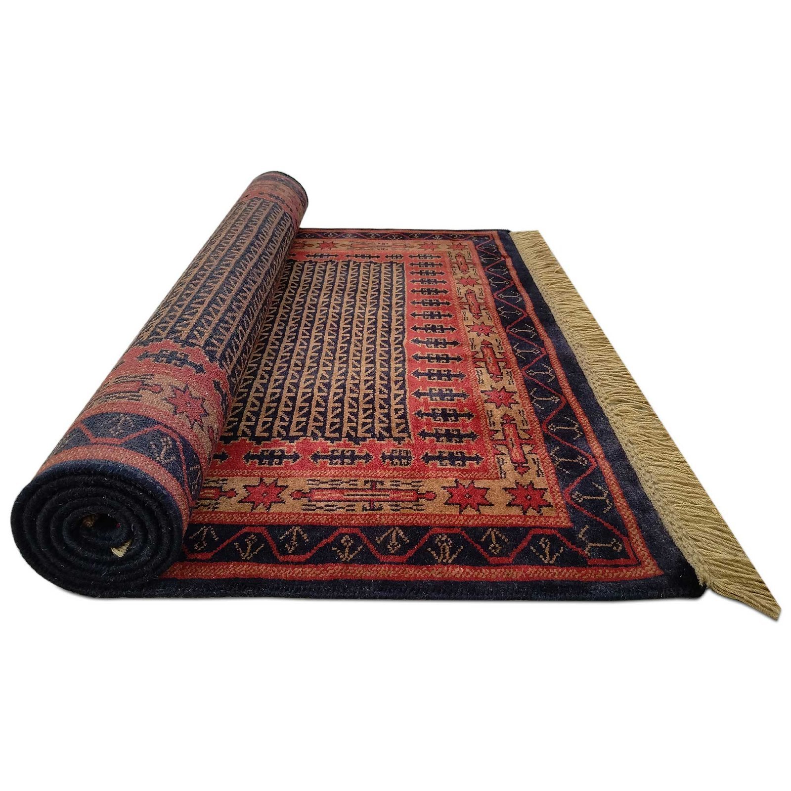 4x6 Ft Handmade Black & Brown Wool Carpet - Image 6